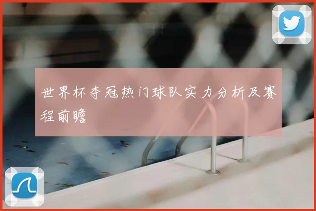 世界杯夺冠热门球队实力分析及赛程前瞻